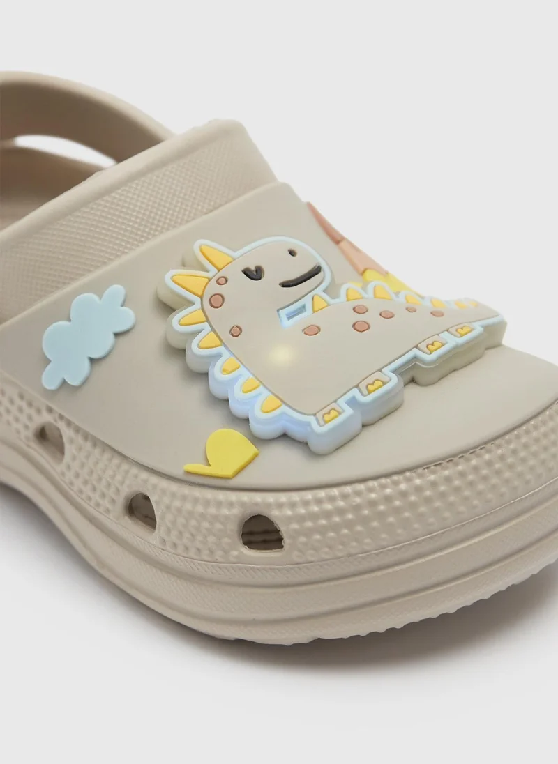 Matalan Kids Stone Dino Light Up Clog